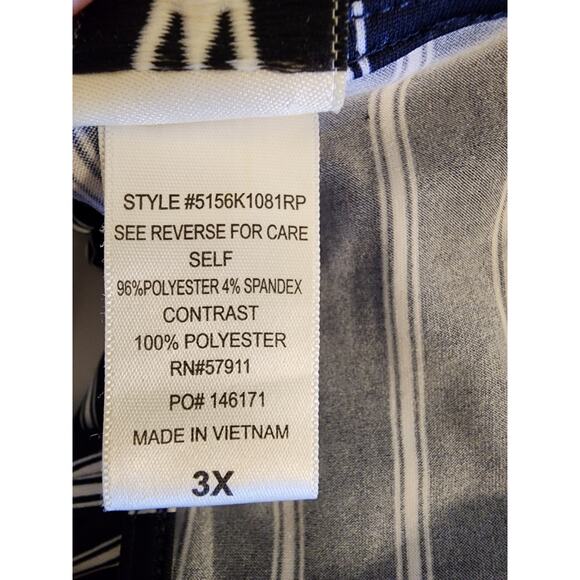 WRAPPER Blue and White Striped Sleeveless Jumper Size 3X - Picture 5 of 5